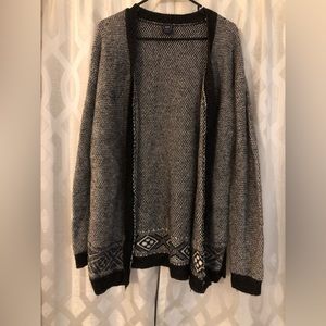 Gap Black and White Open Front Cardigan